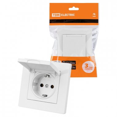 Фотография товара 'Tdm SQ1816-0038 Розетка 2П+З 16А 250В IP44 с крышкой'