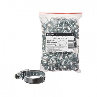 Фотография товара 'Tdm SQ1807-0352 Хомут червячный, d 16-25 мм, оцинк'