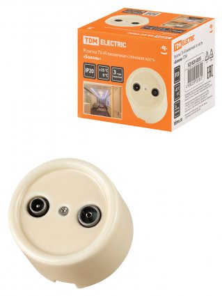 Фотография товара 'Tdm Розетка TV+R оконечная сл. кость «Болонь», SQ1820-0355'
