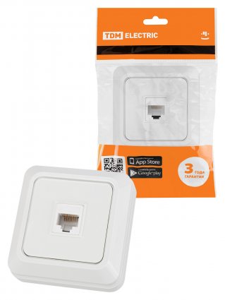 Фотография товара 'Tdm SQ1801-0114 Розетка компьютерная (RJ-45) открытой установки IP20'