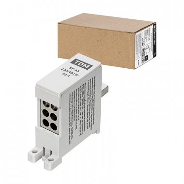 Фотография товара 'Tdm SQ0823-0113 Клемма распределительная на DIN-рейку КР-63 1П 63А (6х10мм?)'