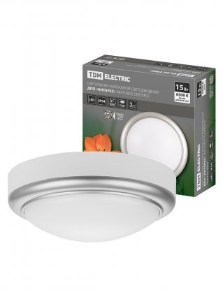 Фотография товара 'Tdm SQ0354-0027 Светильник накладной LED ДПО "Антарес" 15Вт 6500К круг 180*66 мм'