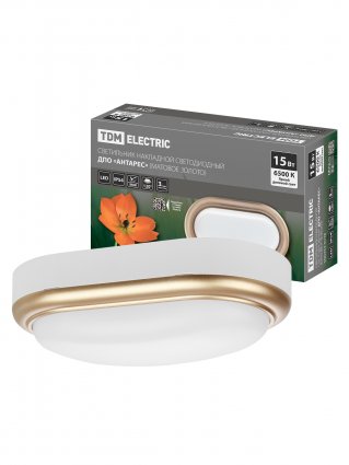 Фотография товара 'Tdm SQ0354-0028 Светильник накладной LED ДПО "Антарес" 15Вт 6500К овал 221*131*68 мм'