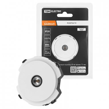 Фотография товара 'Tdm SQ1819-0010 Розетка TV проходная белая, "Байкал"'