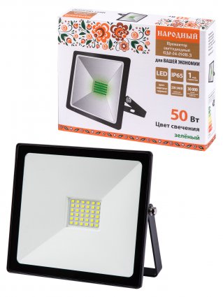 Фотография товара 'Tdm Прожектор светодиодный СДО-04-050Н-З (зелёный свет) 50 Вт, IP65, SQ0336-0227'