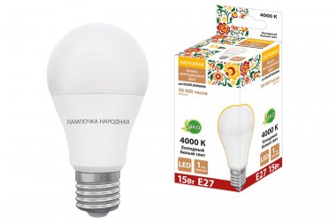 Фотография товара 'Tdm Лампа светодиодная НЛ-LED230-A60-15 Вт-230 В-4000 К-Е27, (60х118 мм), SQ0340-1633'