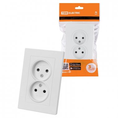 Фотография товара 'Tdm SQ1816-0035 Розетка двойная 2П 10А 250В с защ. шт.'