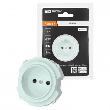 Фотография товара 'Tdm SQ1819-0108 Розетка 2П 16А 250В с защ. шт. фисташковая, "Байкал"'