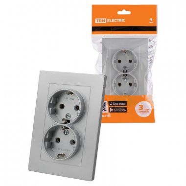 Фотография товара 'Tdm SQ1816-0236 Розетка двойная 2П+З 16А 250В'