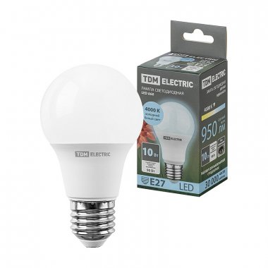 Фотография товара 'Tdm SQ0340-0374 Лампа светодиодная А60 10 Вт, 230 В, 4000 К'