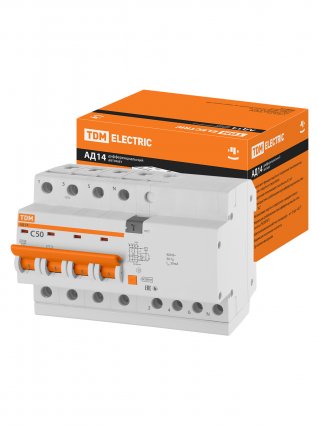 Фотография товара 'Tdm SQ0204-0044 Диф.автомат АД14 4Р 50А 30мА'