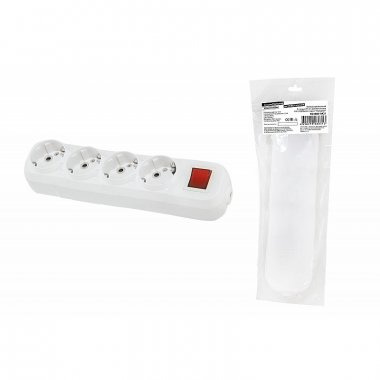 Фотография товара 'Tdm SQ1806-0421 Колодка розеточная 4 гнезда 2П+3 c выключателем 16А 250В'