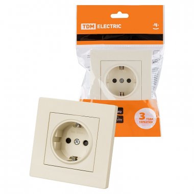 Фотография товара 'Tdm SQ1816-0133 Розетка 2П+З 16А 250В с защ. шт.'