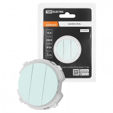 Фотография товара 'Tdm SQ1819-0136 Выключатель 3-кл. 16А 250В проходной фисташковый, "Байкал"'