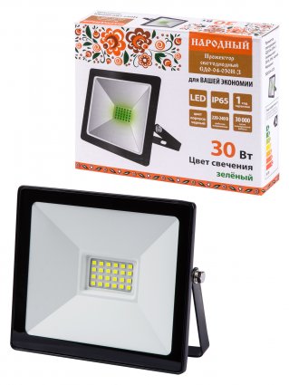 Фотография товара 'Tdm Прожектор светодиодный СДО-04-030Н-З (зелёный свет) 30 Вт, IP65, SQ0336-0226'