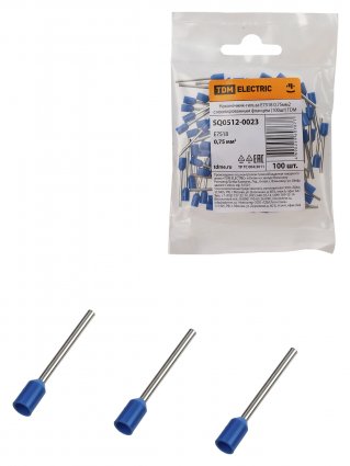 Фотография товара 'Tdm Наконечник-гильза Е7518 0,75мм2 с изолированным фланцем, SQ0512-0023'