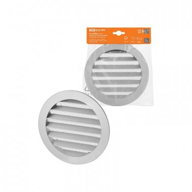 Фотография товара 'Tdm SQ1807-0802 Решетка вентиляционная круглая алюминиевая с москитной сеткой, с фланцем d150'