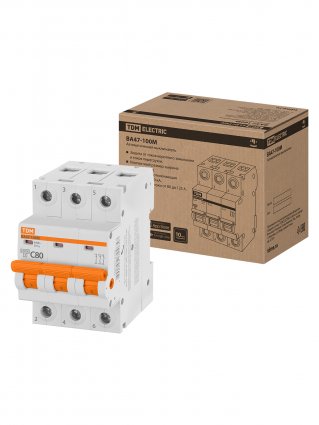 Фотография товара 'Tdm SQ0207-0106 Авт. выкл. ВА47-100М 3Р 80А 10кА х-ка C'