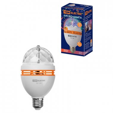 Фотография товара 'Tdm SQ0361-0500 Диско-лампа ДЛ-01 с цоколем Е27, 3 Вт, RGB, 220 В'