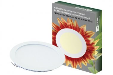 Фотография товара 'Tdm Светильник ультратонкий встраиваемый светодиодный "Даунлайт" 12 Вт 3000К SQ0329-0012'