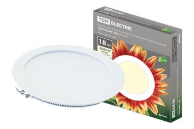 Фотография товара 'Tdm Светильник ультратонкий встраиваемый светодиодный "Даунлайт" СВО 18 Вт 3000К SQ0329-0009'