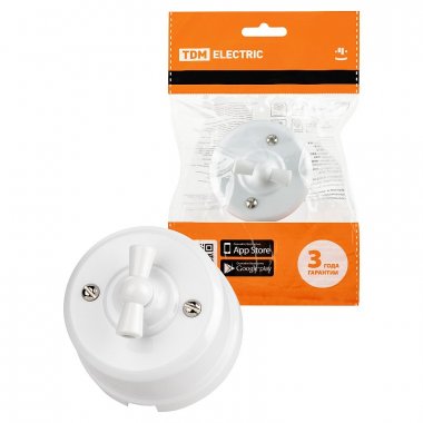 Фотография товара 'Tdm SQ1820-1006 Выключатель поворотный 2-кл. с ручкой (бантик) 10А'