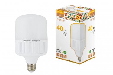 Фотография товара 'Tdm Лампа светодиодная T-40 Вт-230 В-4000 К–E27 (120x207 мм), SQ0340-1579'