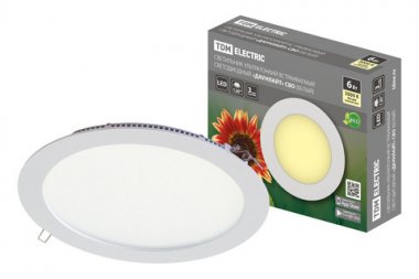 Фотография товара 'Tdm Светильник ультратонкий встраиваемый светодиодный "Даунлайт" 6 Вт 3000К SQ0329-0027'