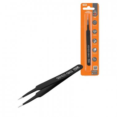 Фотография товара 'Tdm SQ1025-0802 Пинцет прецизионный прямой 124 мм, острое жало'