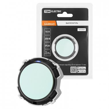 Фотография товара 'Tdm SQ1819-0123 Выключатель 1-кл. 16А 250В проходной кнопочный механизм фисташковый, "Байкал"'