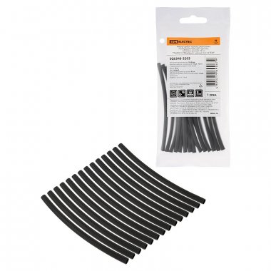 Фотография товара 'Tdm SQ0548-3203 Набор трубок термоусаживаемых, клеевых "Моноцвет, черный 3,2/1,0'