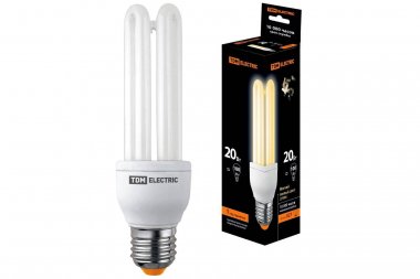 Фотография товара 'Tdm Лампа энергосберегающая КЛЛ-3U-20 Вт-2700 К–Е27 (41х156 мм), SQ0323-0045'