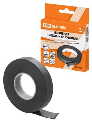 Фотография товара 'Tdm SQ0526-0603 Изолента вулканизирующая 15 мм 5 метров (до 10 кВ)'