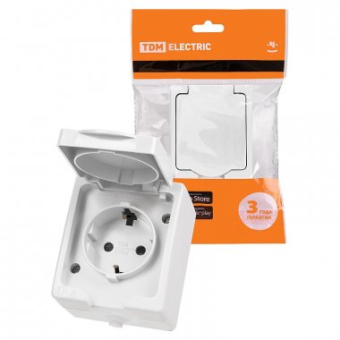 Фотография товара 'Tdm SQ1803-1007 Розетка 2П+З открытой установки IP54 16А'