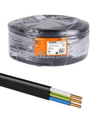 Фотография товара 'Tdm Кабель ВВГ-П нг(А)-LS 3х1,5 ок(N, PE)-0,66 ГОСТ (200м) , SQ0117-0451'