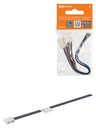 Фотография товара 'Tdm Коннектор для соединения светодиодной RGB ленты шириной 10 мм с драйвером, SQ0331-0410'