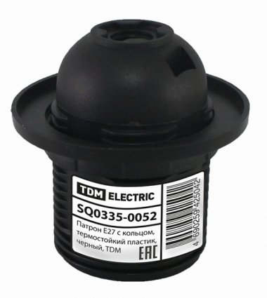 Фотография товара 'Tdm Патрон Е27 с кольцом, термостойкий пластик SQ0335-0052'