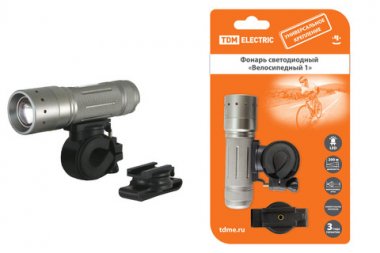 Фотография товара 'Tdm Фонарь светодиодный "Велосипедный 1" с креплениями, IP54, 1 LED 5 Вт SQ0350-0027'
