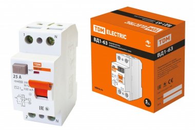Фотография товара 'Tdm УЗО ВД1-63 2Р 25А 100мА SQ0203-0005'