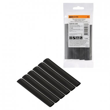 Фотография товара 'Tdm SQ0548-3208 Набор трубок термоусаживаемых, клеевых "Моноцвет, черный 12,7/4,3'