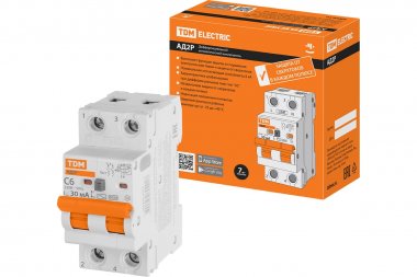 Фотография товара 'Tdm SQ0204-0602 Диф.автомат АД2P 2Р С6 30мА 6кА тип АС'