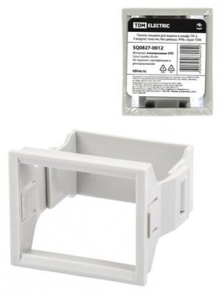 Фотография товара 'Tdm Панель лицевая для выреза в шкафу ПЛ-3, 3 модуля, пластик, без дверцы, IP40, SQ0827-0012'