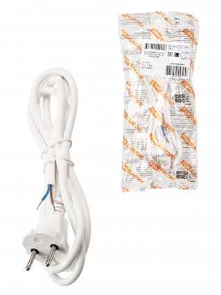 Фотография товара 'Tdm Шнур сетевой с вилкой ПВС 2x0,75мм2 1,5м, SQ1305-0071'