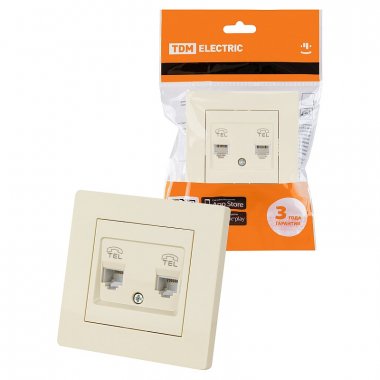 Фотография товара 'Tdm SQ1816-0147 Розетка двойная телефонная RJ11'