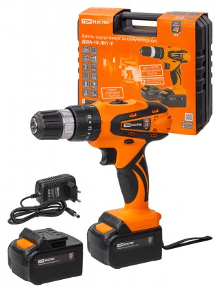 Фотография товара 'Tdm Дрель-шуруповерт акк. ДША-18-ЛК1-У 18 В, 2 А*ч Li-Ion 2 шт, 32 Нм, 0-1400 об/мин, кейс, SQ1030-0205'