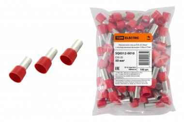 Фотография товара 'Tdm Наконечник-гильза Е50-20 50мм2 с изолированным фланцем SQ0512-0010'