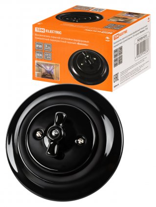 Фотография товара 'Tdm Выключатель скрытой установки фарфоровый поворотный перекрёстный с ручкой (бантик) 10А, SQ1820-0215'