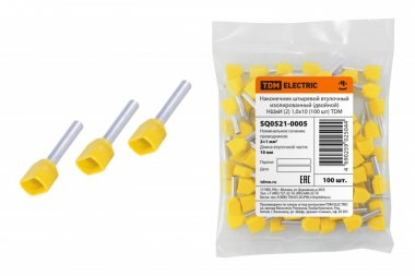 Фотография товара 'Tdm Наконечник штыревой втулочный изолированный (двойной) НШвИ SQ0521-0005'