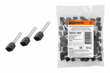 Фотография товара 'Tdm Наконечник штыревой втулочный изолированный (двойной) НШвИ SQ0521-0007'