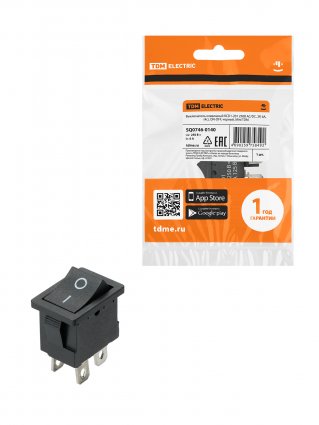 Фотография товара 'Tdm SQ0746-0140 KCD1-201 250В AC/DC, 2P, 6А, (4с), ON-OFF'